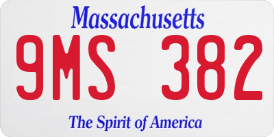 MA license plate 9MS382
