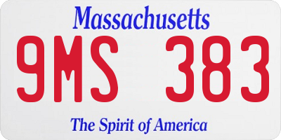 MA license plate 9MS383