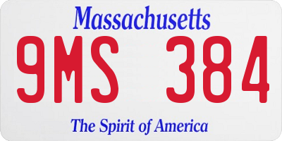 MA license plate 9MS384