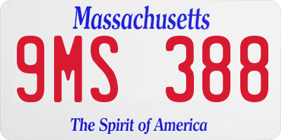 MA license plate 9MS388