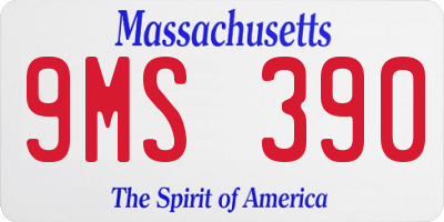 MA license plate 9MS390