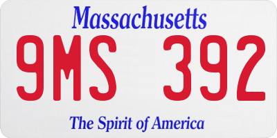 MA license plate 9MS392