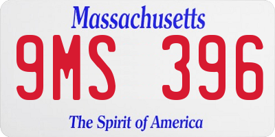MA license plate 9MS396