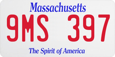 MA license plate 9MS397