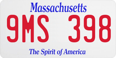 MA license plate 9MS398