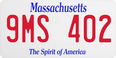 MA license plate 9MS402