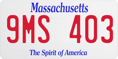 MA license plate 9MS403