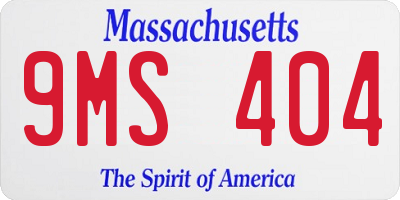 MA license plate 9MS404