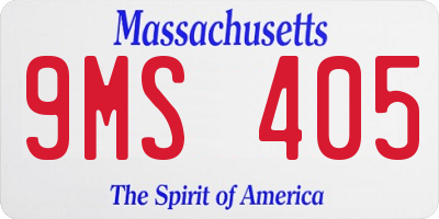 MA license plate 9MS405