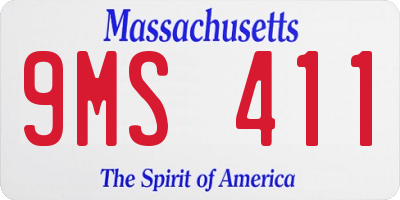 MA license plate 9MS411