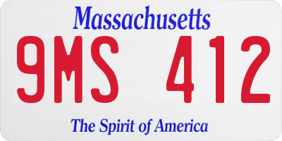 MA license plate 9MS412