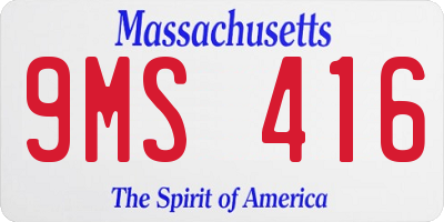 MA license plate 9MS416