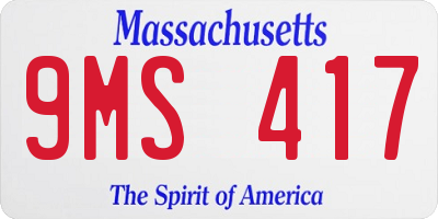 MA license plate 9MS417