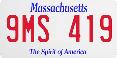 MA license plate 9MS419