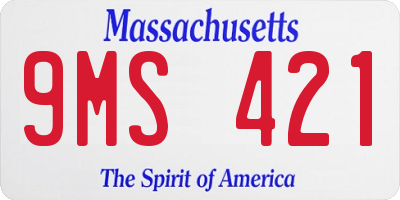 MA license plate 9MS421