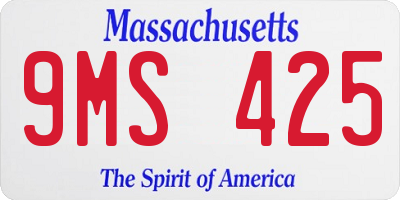 MA license plate 9MS425