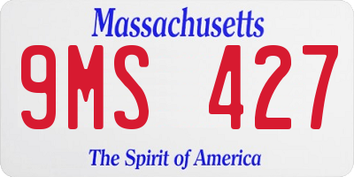 MA license plate 9MS427