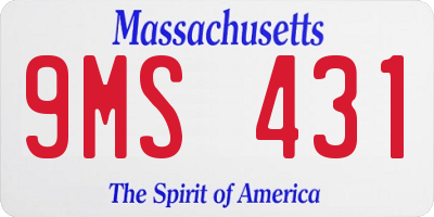 MA license plate 9MS431
