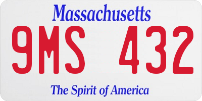 MA license plate 9MS432