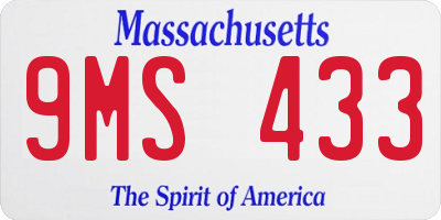 MA license plate 9MS433
