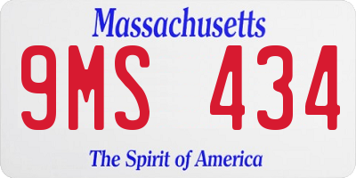 MA license plate 9MS434