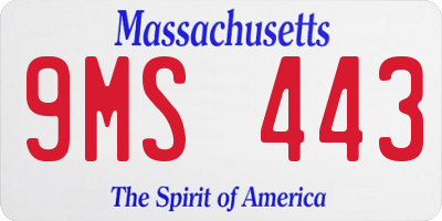 MA license plate 9MS443