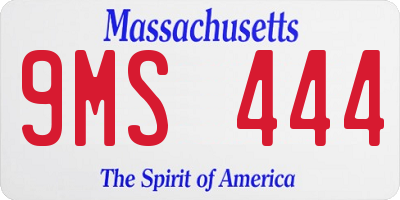 MA license plate 9MS444