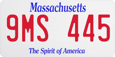 MA license plate 9MS445