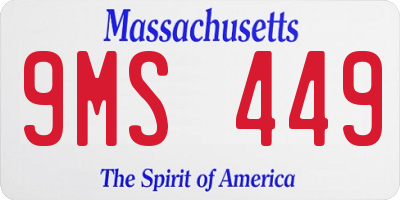 MA license plate 9MS449