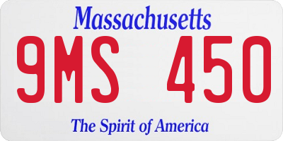 MA license plate 9MS450