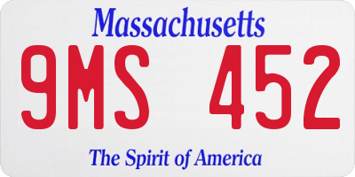 MA license plate 9MS452