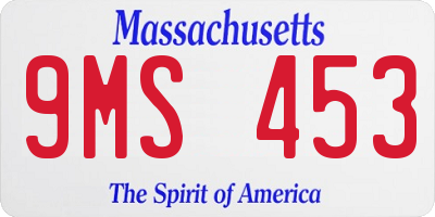 MA license plate 9MS453