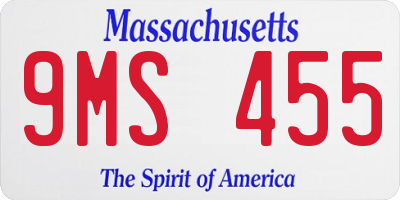 MA license plate 9MS455