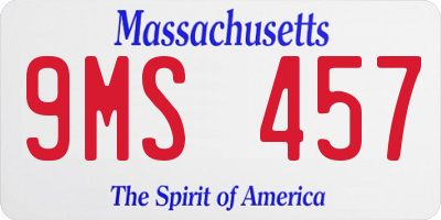 MA license plate 9MS457