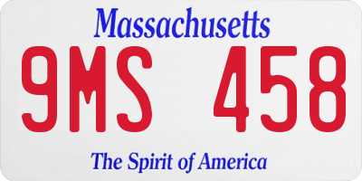 MA license plate 9MS458