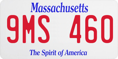 MA license plate 9MS460