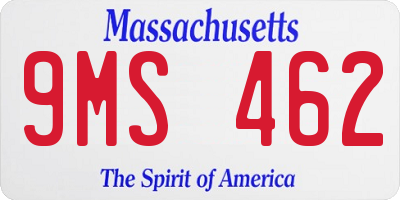 MA license plate 9MS462
