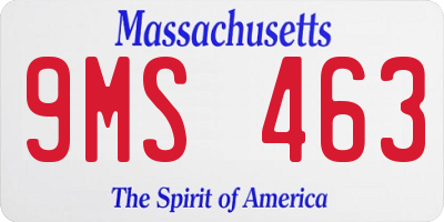 MA license plate 9MS463