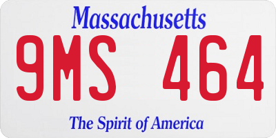 MA license plate 9MS464