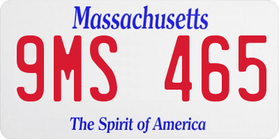 MA license plate 9MS465