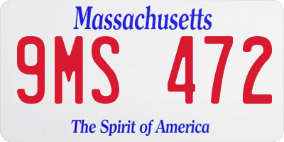 MA license plate 9MS472