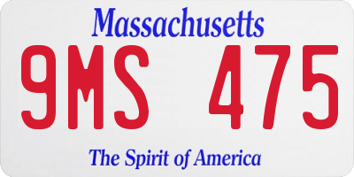 MA license plate 9MS475