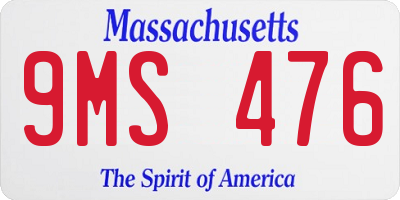 MA license plate 9MS476