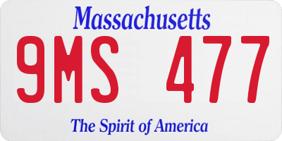 MA license plate 9MS477