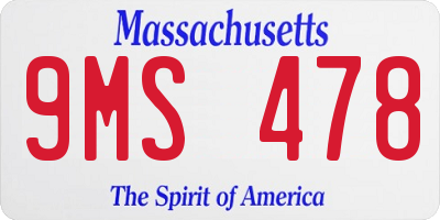 MA license plate 9MS478