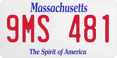 MA license plate 9MS481