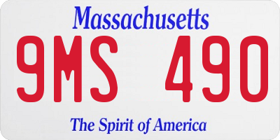 MA license plate 9MS490