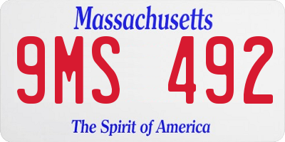 MA license plate 9MS492