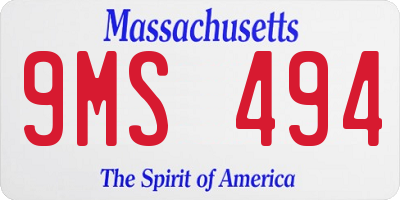 MA license plate 9MS494