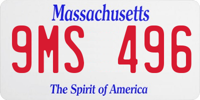 MA license plate 9MS496